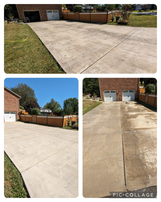 Residential driveway cleaning results