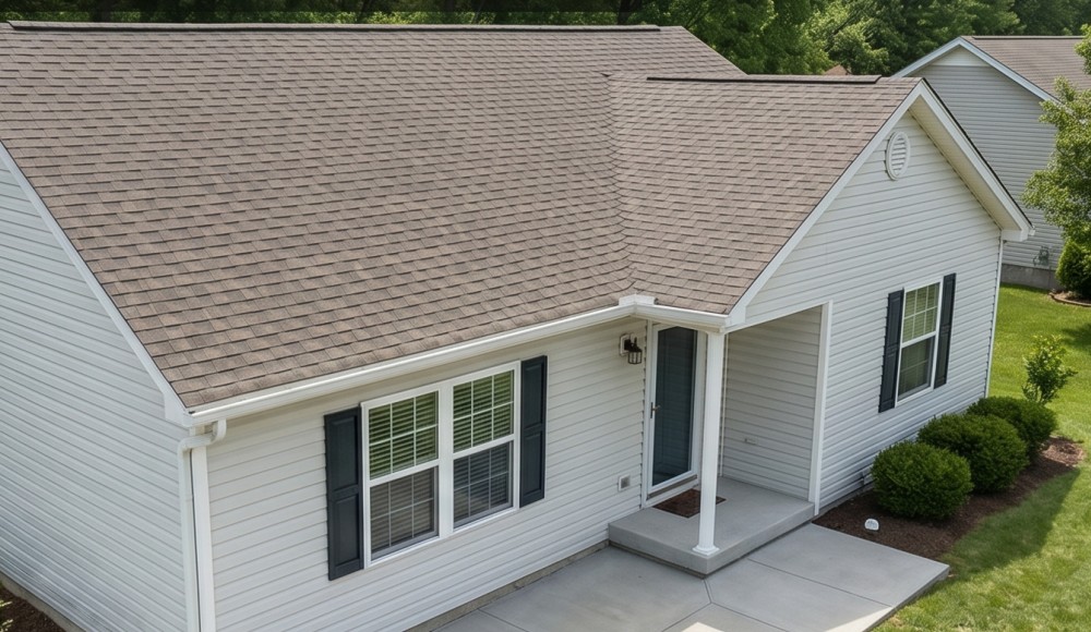 Freshly cleaned home exterior and walkway